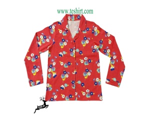 Conjunto de Pijama de Alta Calidad para Uso Diario, Ecológico, Transpirable, de Punto, con Estampado Floral, 100% Algodón, Sin Mangas, Largo hasta la Rodilla - Product Image 2