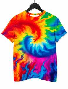 Men's Rainbow for Print Short Sleeve O-Neck T-Shirt Slim Fit <b>Knitted</b> Sporty Style 100% Cotton Eco-Friendly 180g - Product Image 2