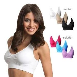 Paquete de 3 Sujetadores Deportivos Transpirables y Sencillos para Mujer, con Relleno, Tirantes Cruzados, Soporte Medio, para Yoga y Entrenamiento - Product Image 2