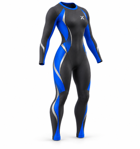 Gymnastics <b>Unitards</b> & Full-Length Bodysuits | Blue Black Color Blocked-Six Colors | Spandex/Polyester Sportswear | Quick Dry| - Product Image 3