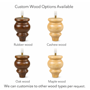 Pieds de meubles en bois massif de qualité supérieure pour canapé, lit, armoire, table, salon, chambre à coucher, décoratifs, taille personnalisée, OEM - Product Image 3