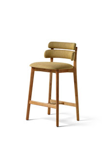 Modern Solid Wood Bar Chair Upholstered Counter <b>Stool</b> Contemporary Wooden Bar <b>Stool</b> Cafe Restaurant Furniture - Product Image 2