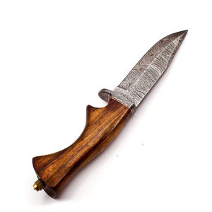 Couteau de survie Bowie personnalisable à livraison rapide, manche en bois de rose et os, lame fixe en acier, bord dentelé, pointe tombante, couteau d'extérieur - Product Image 3