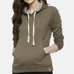 Nuevo Diseño de Moda Urbana, Sudaderas Casuales con Hombros Caídos para Mujer, Logotipo Personalizado, Sudadera Lisa de Punto para Mujer - Product Image 1
