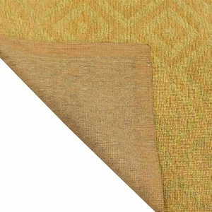 Tapis géométrique texturé en laine jaune moutarde, écologique et antidérapant, pour salon, chambre et hôtel - Product Image 5