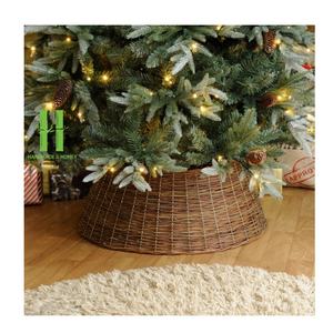 Falda de árbol de Navidad de mimbre hecha a mano Falda de árbol de mimbre tejida Collar de árbol de mimbre personalizado Hecho en Vietnam HNH Craft - Product Image 2