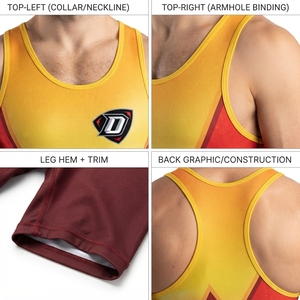 Combinaison de lutte en spandex sublimée personnalisée pour la compétition masculine, vêtements de sport - Product Image 4