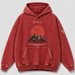 Custom Heavyweight Red Hoodie Streetwear Oversized Graphic <b>Pullover</b> <b>Mens</b> Casual Sportswear Apparel Manufacturer Bulk Supply - Product Image 1