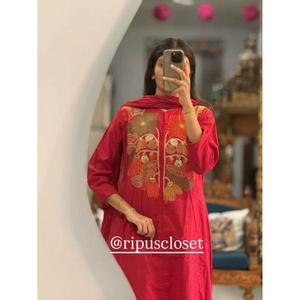 NUEVO LANZAMIENTO: Kurta Pent de Diseñador para Mujer con Dupatta, Tela de Algodón Puro Mul, Bordado para Fiesta, Reversible, Casual - Product Image 1
