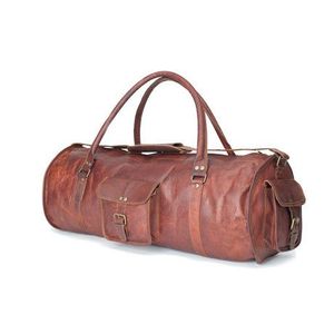 Sac de voyage week-end vintage en cuir unisexe avec fermeture éclair, grande capacité, sangle réglable, noir, pour la gym et les voyages quotidiens - Product Image 4