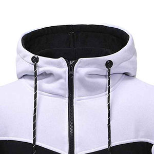 Men Hooded Color Blocking Tracksuit Set Zip Up 2 Piece Breathable Sporty Tracksuit Outfit <b>Leisurewear</b> Tracksuits - Product Image 4