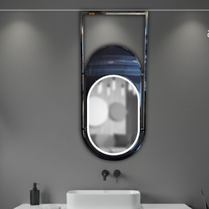 Décorez votre espace avec un miroir à cadre S S PVD haut de gamme, un chef-d'œuvre du design moderne spécialement conçu pour la fixation au plafond. - Product Image 4