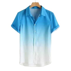 Nouveautés : Chemise décontractée à manches courtes en jersey de coton sublimé pour homme, respirante et à séchage rapide, idéale pour la plage - Product Image 5