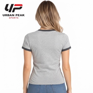 Camiseta Moderna para Mujer con Cuello Redondo, Diseño de Hombros Caídos, Corte Holgado y Estilo Urbano, Color Gris, Algodón - Product Image 3