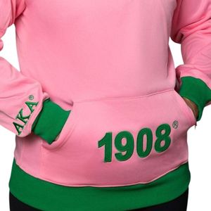 Sudadera con Capucha Rosa Q Zip con Detalles Gráficos Verdes, Sudadera de Felpa de Algodón de Manga Larga Informal para Mujer - Product Image 6