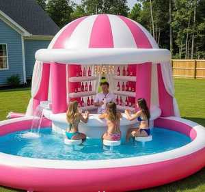 Bar flottant gonflable pour fête en plein air, ensemble de bar de piscine pour adultes, capacité de 5 à 10 passagers, capacité de 100 à 500 kg, matériau PVC - Product Image 5