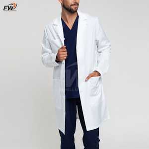 Bata de laboratorio protectora para manipulación de químicos, bata de laboratorio a medida para hombre, de manga larga, bata de ciencia unisex larga con solapa con muescas - Product Image 5