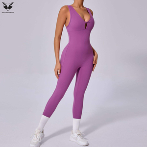 Latest Style Women Stretchy Fitness Breathable Gym Yoga Running Sports One-Piece Training Outfit Workout Yoga Body <b>Jumpsuit</b> - Product Image 4