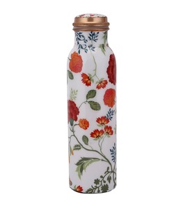 Bouteille d'eau de luxe en cuivre pur à double paroi, écologique, anti-fuite, imprimée, pour la consommation, design ayurvédique, usage domestique et professionnel, United - Product Image 2