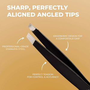 Juego de Pinzas para Cejas Premium con Estuche de Cuero, Pinzas Profesionales de Acero Inoxidable con Punta Inclinada, Puntiaguda y Plana, Logotipo Personalizado - Product Image 5