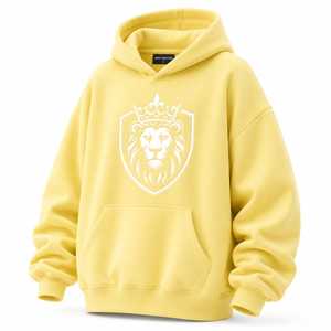 เสื้อฮู้ดโอเวอร์ไซส์ผ้าฟลีซสำหรับฤดูหนาว พร้อมลายปักตราสัญลักษณ์สิงโต ระบายอากาศได้ดี ดีไซน์ลำลองสำหรับทุกเพศ พร้อมกระเป๋าจิงโจ้ - Product Image 5