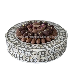 ชามไม้อะคาเซียฝังมุกตกแต่งสำหรับคุณแม่ดีไซน์หรูหราเหมาะสำหรับการแสดงช็อคโกแลตผลไม้แห้งของขวัญรอมฎอนที่สมบูรณ์แบบ - Product Image 2