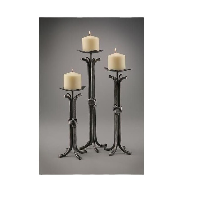 Set of 3 Best Quality Table Top Metal Best Selling Wire Sticked Rod Wedding Decoration Large Iron Material Candle Holder