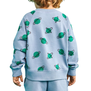Sweat-shirt pour bébé et enfant, en molleton français, imprimé intégral, manches raglan, col côtelé extensible doux, poids moyen, polyester/coton - Product Image 4