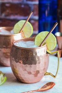 Copper Moscow mule mug set for stylish gourmet beverage events hammered finish metal cups durable reusable party mugs - Product Image 4