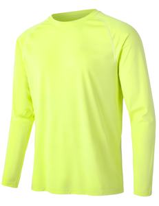 Camiseta Deportiva de Manga Larga para Hombre, Color Amarillo Neón, Transpirable, Ligera, para Entrenamiento, Gimnasio, Running y Deportes - Product Image 4