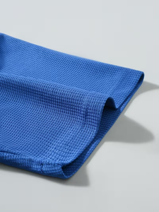 Men's Blue Regular Fit Hooded T-Shirt Short Sleeve Knitted Eco-Friendly <b>Raglan</b> Sleeve Polyester/Cotton Blend Casual Solid 240g - Product Image 4