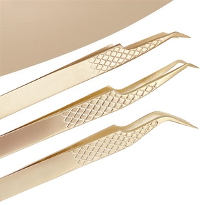 KINGIST CORPORATION New Style Professional <b>Mink</b> Stainless Steel <b>Eyelash</b> <b>Extension</b> Tweezers Sustainable Rose Gold Anti-Slip Fiber - Product Image 5