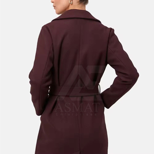 Cotton Wool Blend Winter <b>Coat</b> <b>Men</b> Women Long Overcoat <b>Double</b> <b>Breasted</b> Lapel Collar Stylish Warm Outwear available - Product Image 5