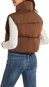 Chaquetas de invierno personalizadas para mujer con logotipo, chaleco acolchado de punto, material impermeable, ecológico, transpirable, a prueba de viento, informal. - Product Image 2