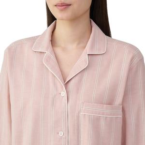 Ensemble de pyjama élégant pour femme, col en V, en satin rayé, imprimé numérique, respirant, manches longues, taille élastique, vêtements de nuit ODM - Product Image 3