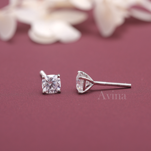 Boucles d'oreilles solitaires en diamant de laboratoire certifié IGI, taille coussin, en or blanc/jaune et rose 14 carats - Product Image 5