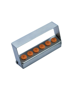 Bandeja de autoclave Surtechs Bur Holder Cassette de 6 posiciones para esterilización dental, de acero inoxidable - Product Image 1
