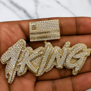 Customized Iced Out Hip Hop Letter Pendant925 Silver VVS Moissanite Logo Charm Moissanite Diamond Tester Passed Silver Jewelry - Product Image 1