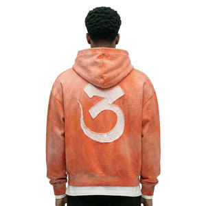 Sudadera con capucha para hombre, 420 g/m², 100% algodón, forro polar transpirable, ecológica, estilo vintage, lavado ácido, corte regular, con cremallera y parche bordado - Product Image 2
