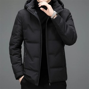 Chaqueta Acolchada Negra de Alta Calidad para Hombre, Cuello Alto, Resistente al Viento, Rellena de Plumón, con Cierre, Abrigo Casual Cálido para Invierno - Product Image 5