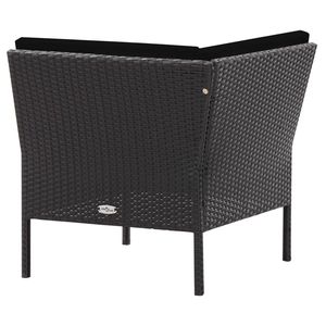 Ensemble de salon de jardin en polyrotin noir avec structure en acier thermolaqué, mobilier d'extérieur élégant - Product Image 5