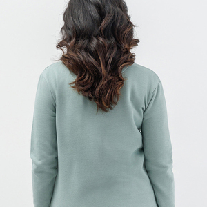 Oversized Crew Neck Solid Color Knitted Eco-Friendly Polyester <b>Long</b> Sleeve Casual <b>Sweatshirt</b> <b>for</b> <b>Women</b> - Product Image 2