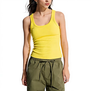 Women Racerback <b>Tank</b> <b>Top</b> Sleeveless Scoop Neck Slim Fit Stretch Basic Cami <b>Top</b> Summer Casual Streetwear Vest - Product Image 1