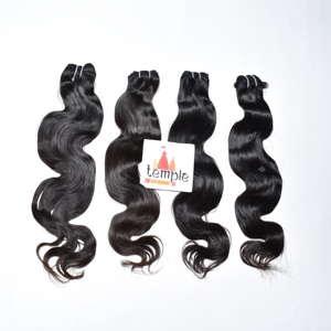 Lots de extensions de cheveux vierges de temple indien traitement brut aucun tissage cheveux de couleur naturelle pour femmes noires extensions de cheveux humains lâches et profonds - Product Image 1