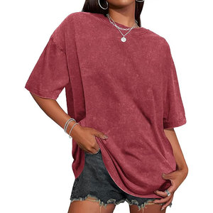 Camiseta de Mujer con Logotipo Personalizado a Precio Razonable, Camiseta de Mujer con Lavado Ácido, Tela Suave, Prenda Informal Duradera - Product Image 1