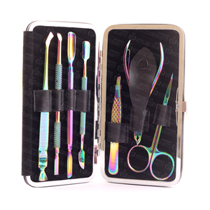 Ensemble de manucure et pédicure en acier inoxydable personnalisable en plusieurs couleurs, meilleur kit de soin des ongles de voyage pour hommes et femmes - Product Image 1