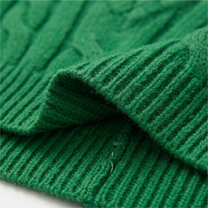 Cardigan en tricot vert pour femme, col en V, manches longues, décontracté, haut d'automne, couleur unie, fermeture à boutons, longueur courte - Product Image 4