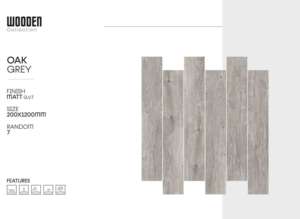 Baldosa de porcelana de 200x1200 mm con acabado mate, diseñada para brindar una textura profunda y subtil y un piso interior armonioso. - Product Image 2