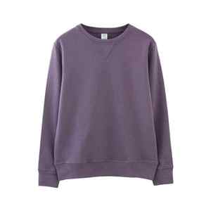 Sudadera de Cuello Redondo para Hombre, Color Morado, Corte Regular, Informal, 100% Algodón Tejido, Color Sólido, para Otoño - Product Image 4