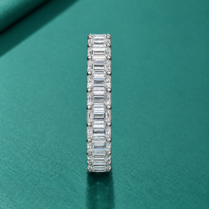 Anillo de Diamante Cultivado en Laboratorio con Corte Esmeralda, Anillo de Compromiso Clásico para Mujer, Chapado en Oro, Regalo de Lujo para Aniversario de Bodas - Product Image 2